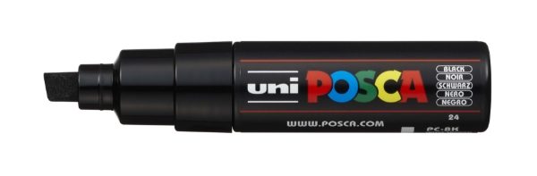 Uni Posca Paint Marker Broad Chisel, 8mm  Tip – PC-8K,  black