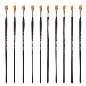 Golden Synthetic Angled - Size 8 - Value Pack of 10 brushes BSYSA8P