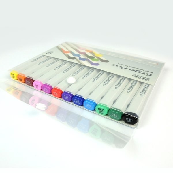Ergo Pro Illustration Markers - Set of 12 Assorted Colours
