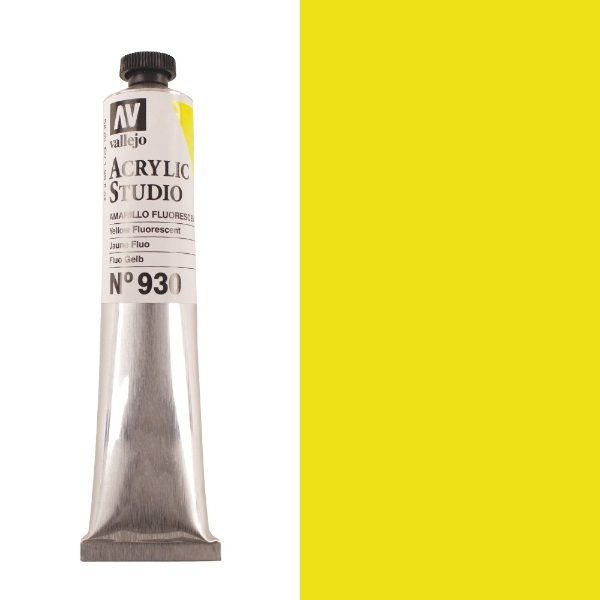 Vallejo Acrylic 58ml Tube - Fluorescent Yellow PTAV58FLY