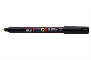 Uni Posca Paint Marker Ultra Fine, 0.7mm Pin Tip, Black DAMFRB