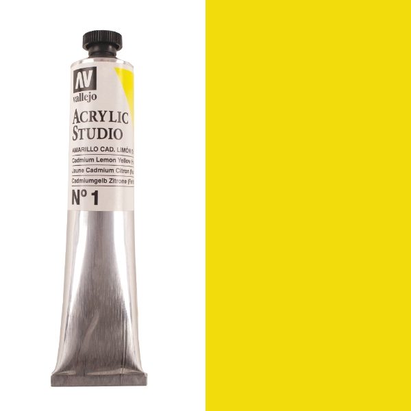 Vallejo Acrylic 58ml Tube - Cadmium Lemon Yellow PTAV58CLY