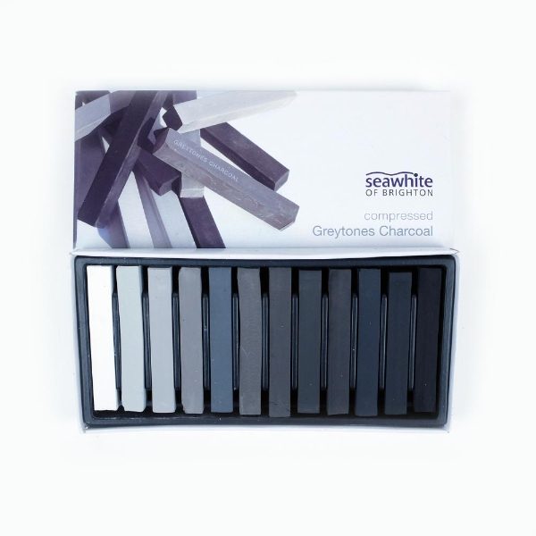 Compressed Charcoal 12pk - Black to White tones